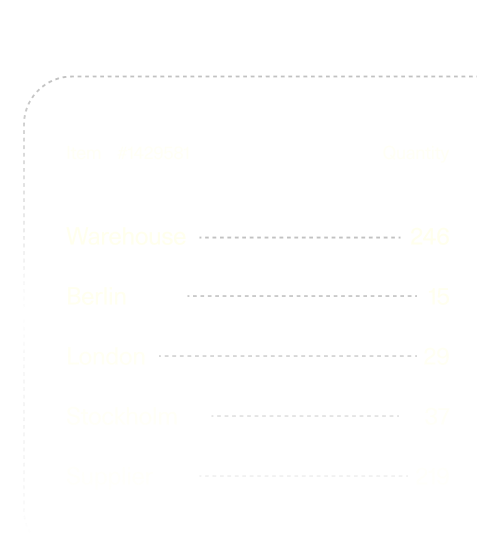 Stock levels across stores